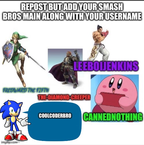 Sonic | COOLCODERBRO | image tagged in sonic says,sonic,super smash bros | made w/ Imgflip meme maker