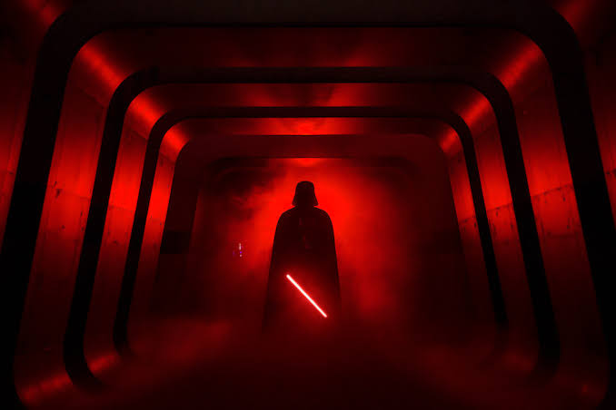 Darth Vader in tunnel Blank Meme Template