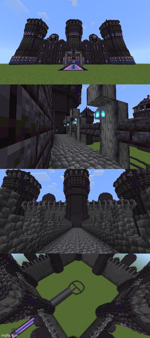 Castle of Nightmares update: I didn’t know that walls could be dramatic... | image tagged in minecraft,castle,construction,im still working on it,dont worry | made w/ Imgflip meme maker