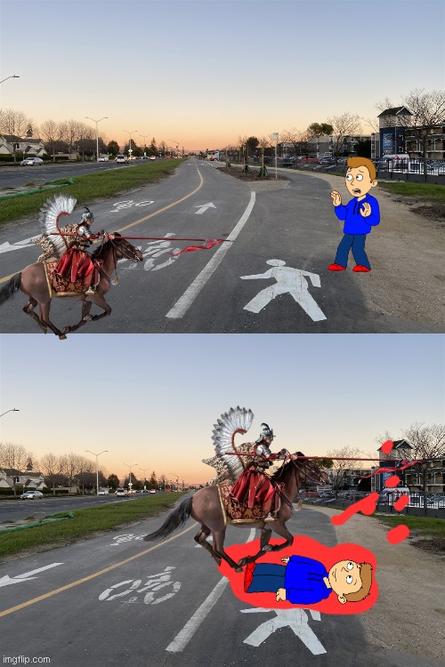 James Parker GoAnimate got killed by a Winged Hussars | image tagged in goanimate,james parker,winged hussars | made w/ Imgflip meme maker