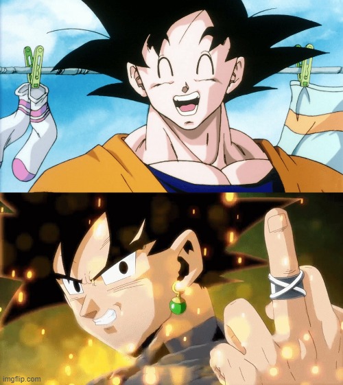 Goku vs Goku Black | image tagged in goku to goku black | made w/ Imgflip meme maker