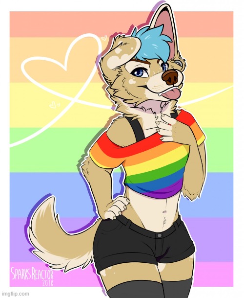 PRIDE MONTH, BABY! (By Sparksreactor) | image tagged in memes,furry,femboy,cute,pride | made w/ Imgflip meme maker