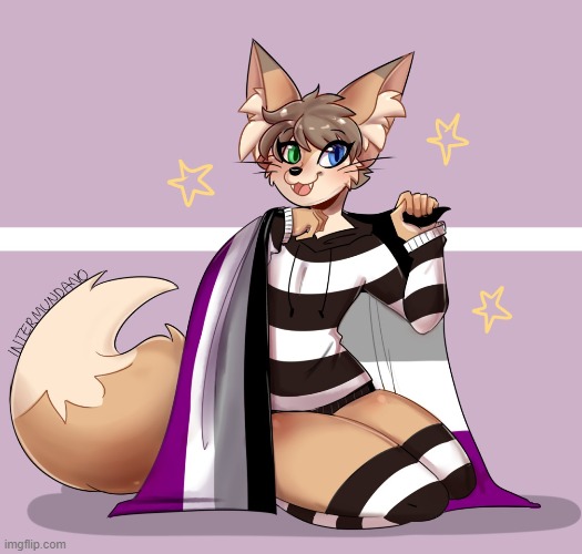 By Intermundano | image tagged in furry,femboy,cute,adorable,ace,pride | made w/ Imgflip meme maker
