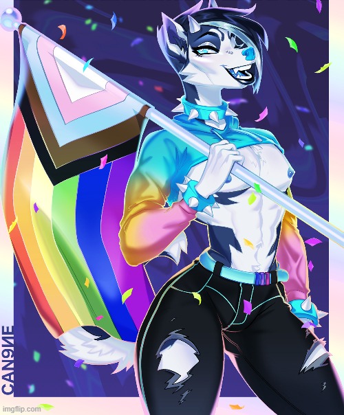By can9ne | image tagged in furry,femboy,cute,pride | made w/ Imgflip meme maker