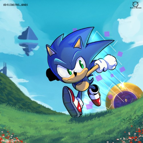 Sonic Frontiers | image tagged in sonic the hedgehog,sonic frontiers,sonic art | made w/ Imgflip meme maker