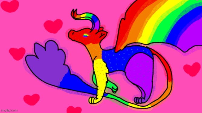 GAY DRAGON! I will be drawing all the pride flags a s dragons!!! Happyy pridee montthhhh | image tagged in gay pride,pride,drawing,dragon | made w/ Imgflip meme maker