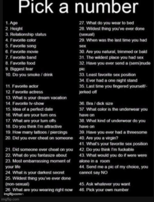 Pick a number | image tagged in pick a number | made w/ Imgflip meme maker