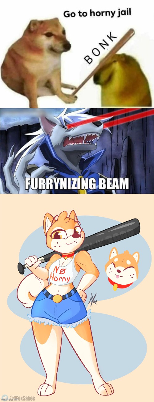 Someone is just bound to use that obi-wan meme xD (By Pawzzy) | image tagged in go to horny jail,furrynizing beam,furry,bonk,doge,memes | made w/ Imgflip meme maker