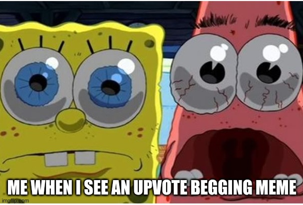 ME WHEN I SEE AN UPVOTE BEGGING MEME | image tagged in funny memes | made w/ Imgflip meme maker