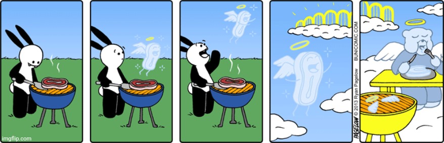 The grill heaven | image tagged in grill,heaven,food,comics/cartoons,comics,comic | made w/ Imgflip meme maker