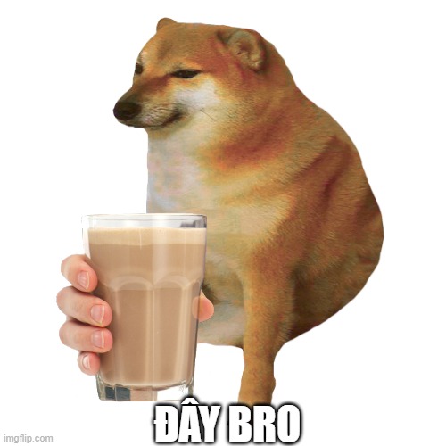 cheems share you a chocolate milk | ĐÂY BRO | image tagged in cheems | made w/ Imgflip meme maker