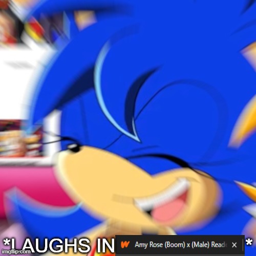 Sonica Laughs in | *LAUGHS IN                        * | image tagged in sonica laughs in | made w/ Imgflip meme maker