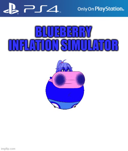 blueberry inflation sim. | BLUEBERRY INFLATION SIMULATOR | image tagged in ps4 case | made w/ Imgflip meme maker