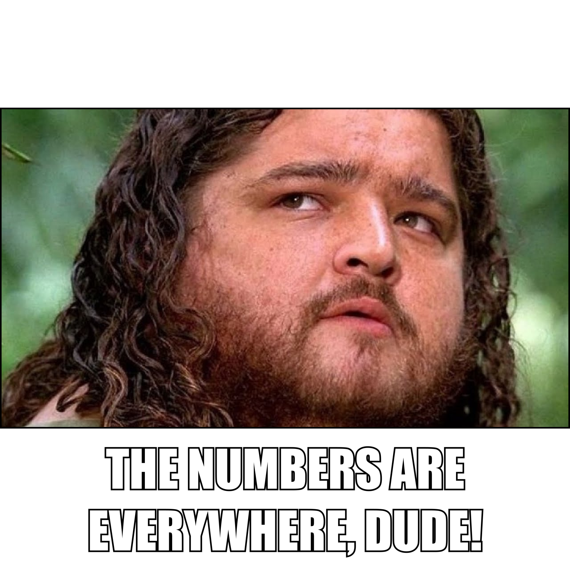 Numbers Everywhere Blank Meme Template