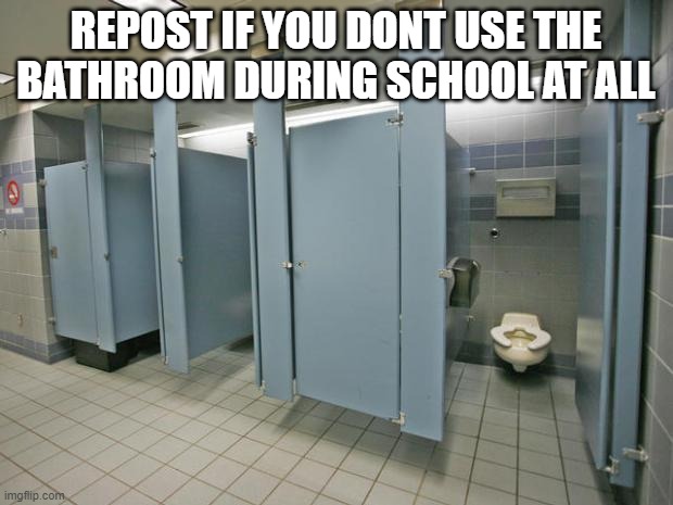 im the opposite of healthy | REPOST IF YOU DONT USE THE BATHROOM DURING SCHOOL AT ALL | made w/ Imgflip meme maker