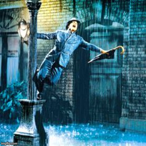 singing in the rain | image tagged in singing in the rain | made w/ Imgflip meme maker