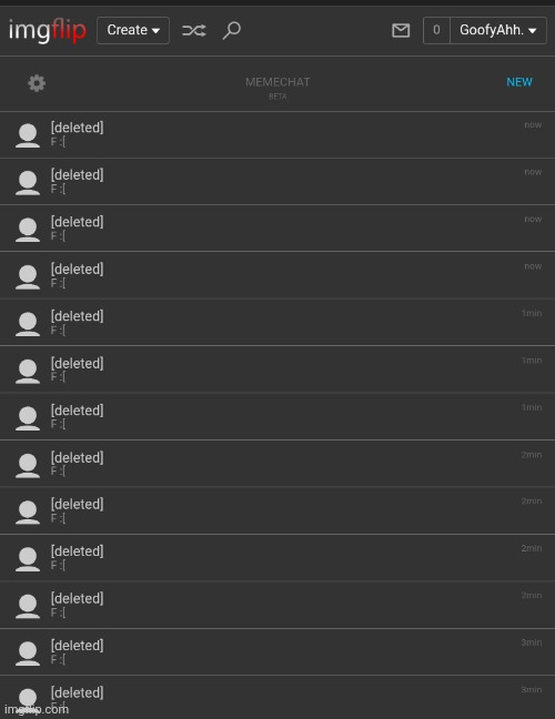 it is time to pay respects to deleted users in ur memechat | made w/ Imgflip meme maker