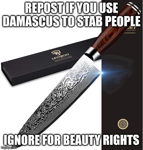 REPOST IF YOU USE DAMASCUS TO STAB PEOPLE; IGNORE FOR BEAUTY RIGHTS | made w/ Imgflip meme maker