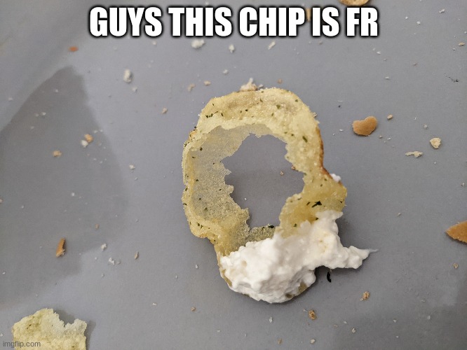 also plate reveal | GUYS THIS CHIP IS FR | made w/ Imgflip meme maker