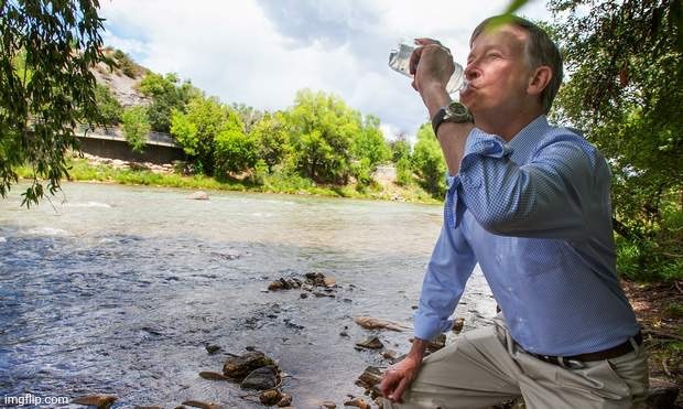 Hickenlooper drinks Animas | image tagged in hickenlooper drinks animas | made w/ Imgflip meme maker