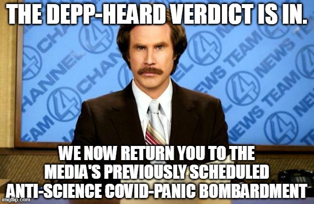 They have a mid-term election to derail... |  THE DEPP-HEARD VERDICT IS IN. WE NOW RETURN YOU TO THE MEDIA'S PREVIOUSLY SCHEDULED ANTI-SCIENCE COVID-PANIC BOMBARDMENT | image tagged in breaking news,amber heard,johnny depp,covid-19,mainstream media | made w/ Imgflip meme maker