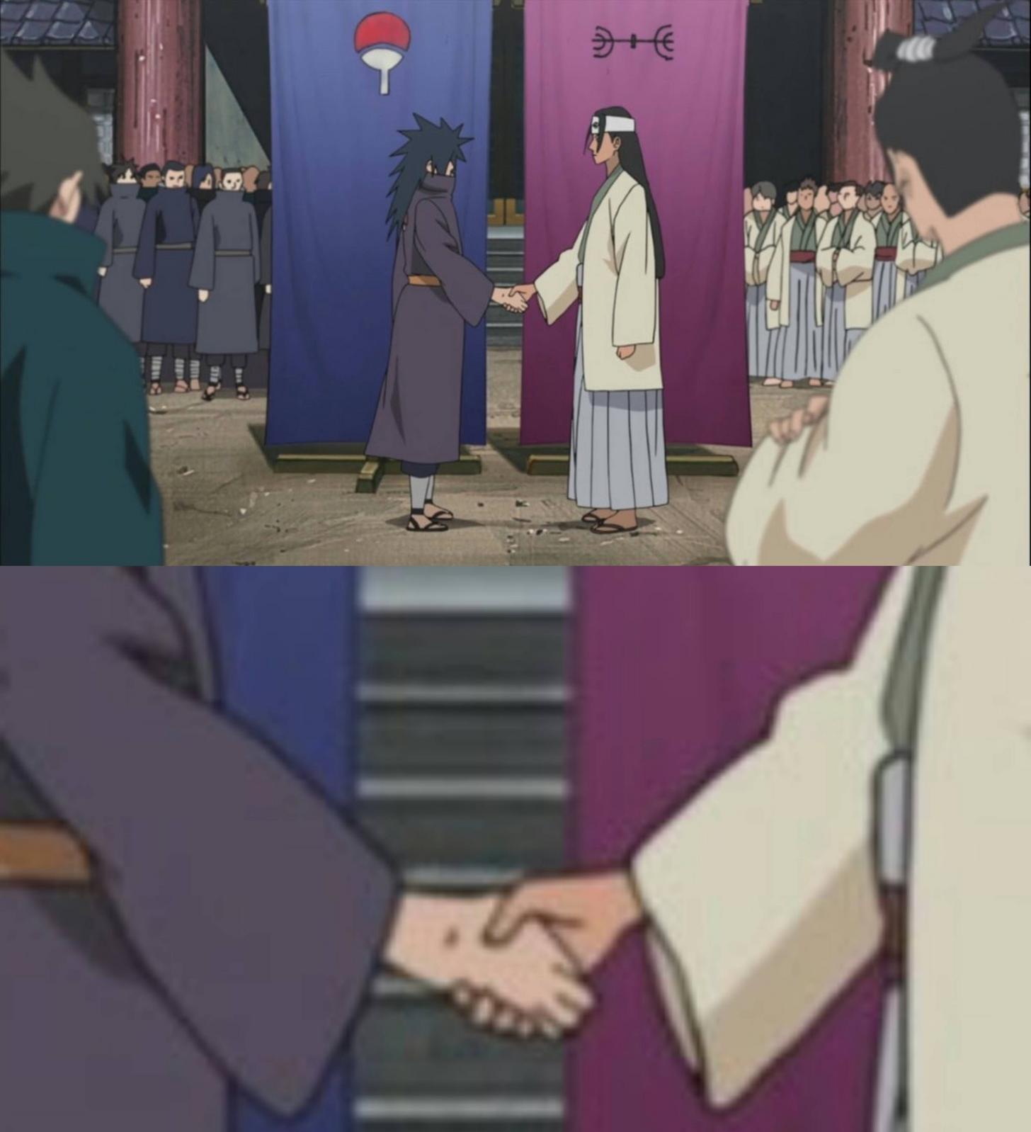 Naruto handshake - no filter Blank Meme Template