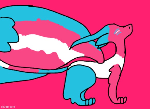 Transgender dragon! Happy pride month! | image tagged in drawing,dragon,transgender,pride month | made w/ Imgflip meme maker