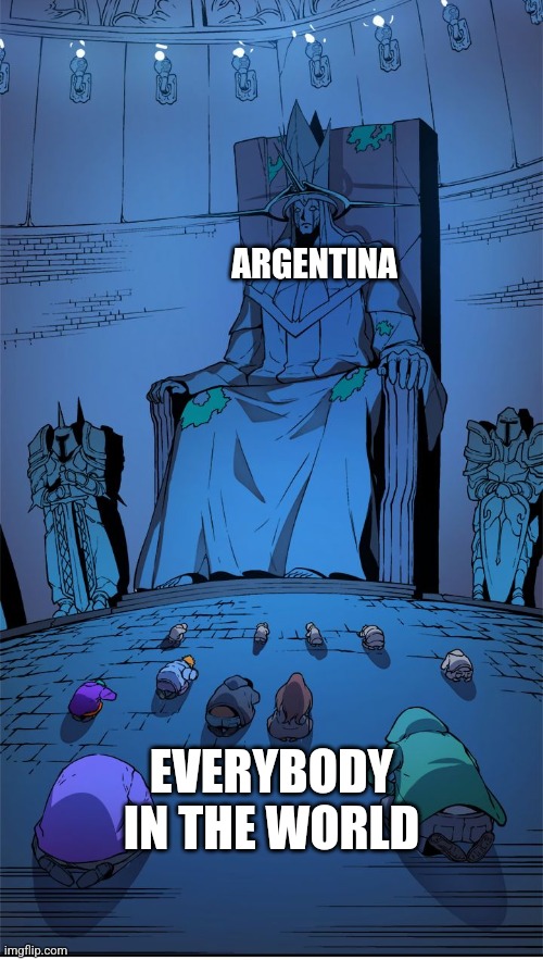 Italy 0-3 Argentina. Messi has won another international trophy. |  ARGENTINA; EVERYBODY IN THE WORLD | image tagged in worship the lord,argentina,italy,finalissima | made w/ Imgflip meme maker