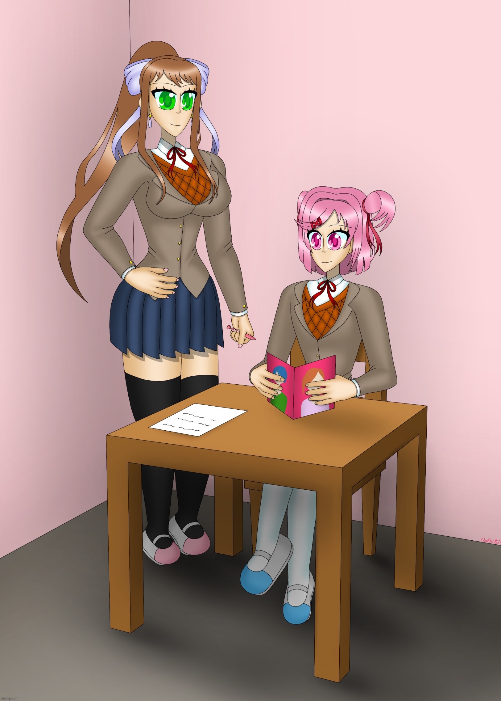 Monika and Natsuki | image tagged in monika and natsuki | made w/ Imgflip meme maker