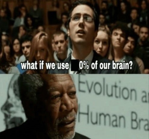 High Quality What if we use 0% of ou brain Blank Meme Template