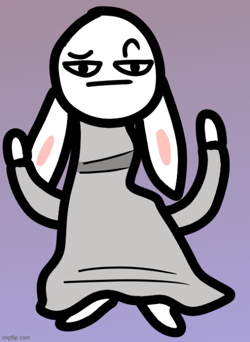 bunni in an oversized outfit my beloved | image tagged in bunni | made w/ Imgflip meme maker