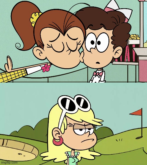 Leni's jealous of Luanny | image tagged in the loud house | made w/ Imgflip meme maker