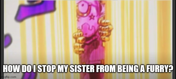 This is actually serious (mod note: why would you wanna stop her?) | HOW DO I STOP MY SISTER FROM BEING A FURRY? | made w/ Imgflip meme maker