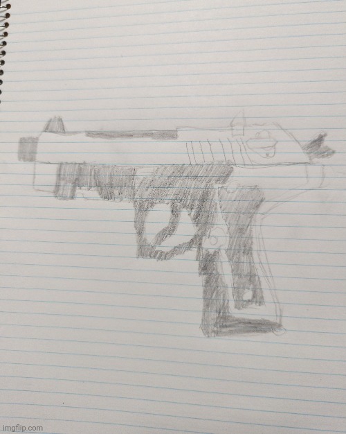 I drew a Beretta | image tagged in pistol | made w/ Imgflip meme maker