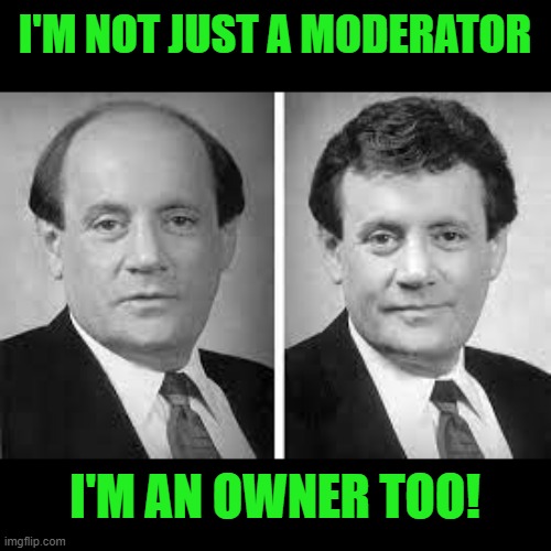 I'M NOT JUST A MODERATOR I'M AN OWNER TOO! | made w/ Imgflip meme maker