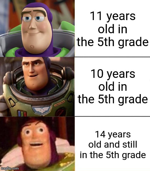 5th grade |  11 years old in the 5th grade; 10 years old in the 5th grade; 14 years old and still in the 5th grade | image tagged in better best blurst lightyear edition,blank white template,funny,memes,school,best better blurst | made w/ Imgflip meme maker