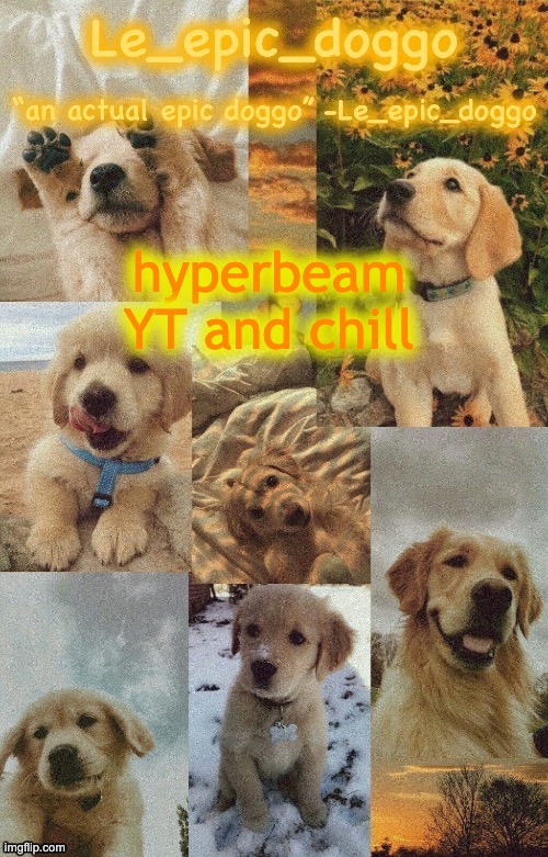 Doggo temp by doggo. Wait what that’s confusing | hyperbeam YT and chill | image tagged in doggo temp by doggo wait what that s confusing | made w/ Imgflip meme maker