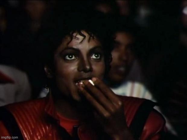me watching everyone diss "spooky month" (its on june) | image tagged in memes,michael jackson popcorn | made w/ Imgflip meme maker