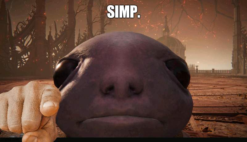Staring Albinauric | SIMP. | made w/ Imgflip meme maker
