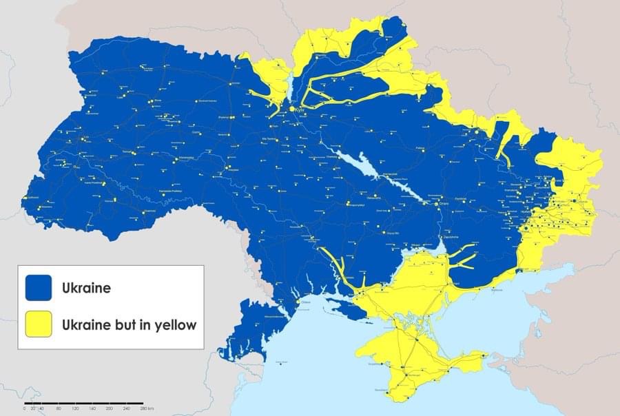 Ukraine in Blue and Yellow Blank Meme Template
