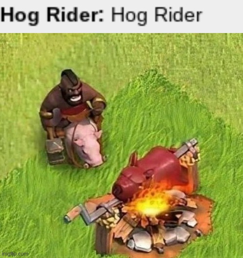 High Quality Hog Rider Gaming Blank Meme Template