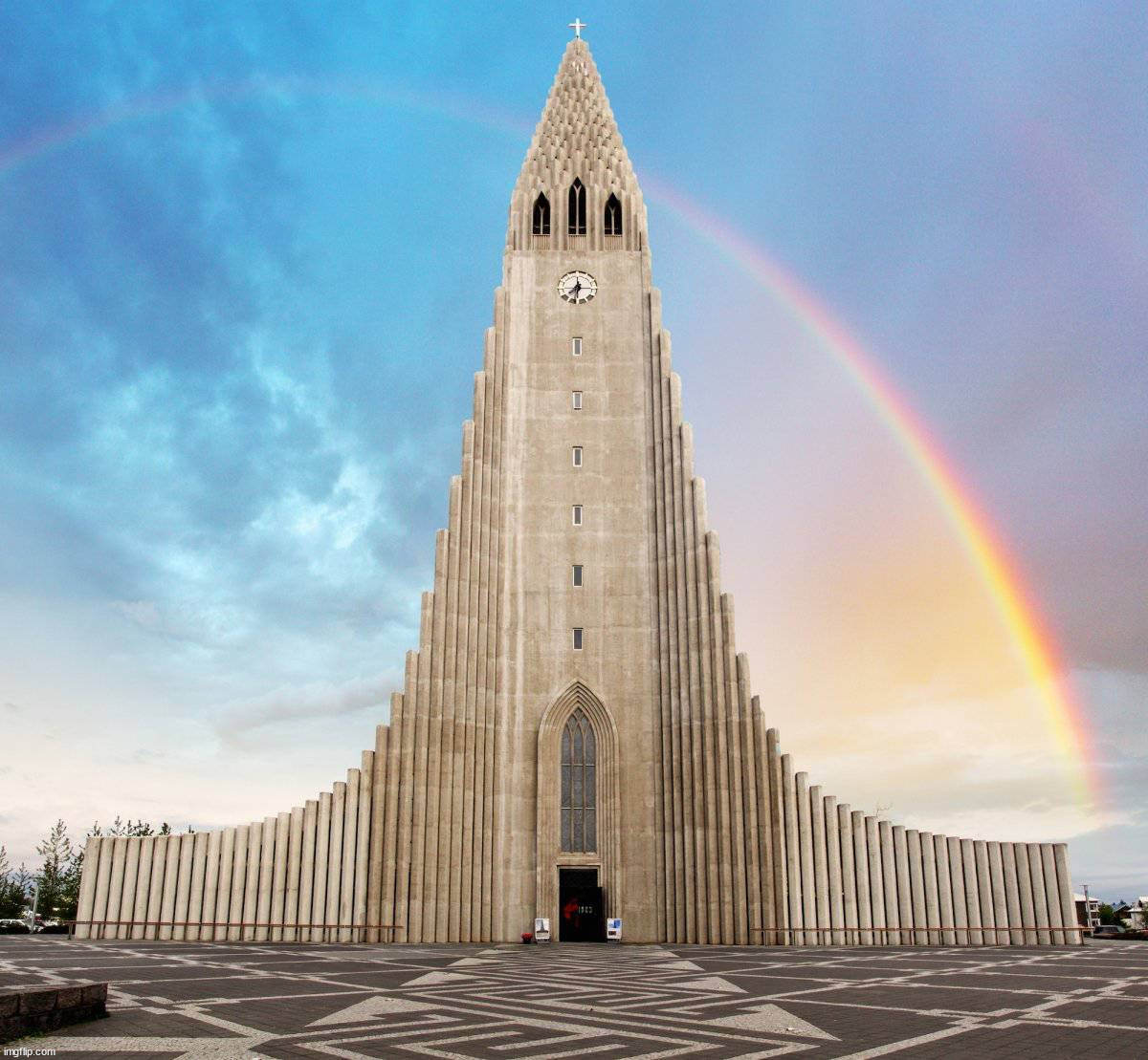 The Lutheran Hallgrímskirkja in Reykjavík | image tagged in awesome | made w/ Imgflip meme maker