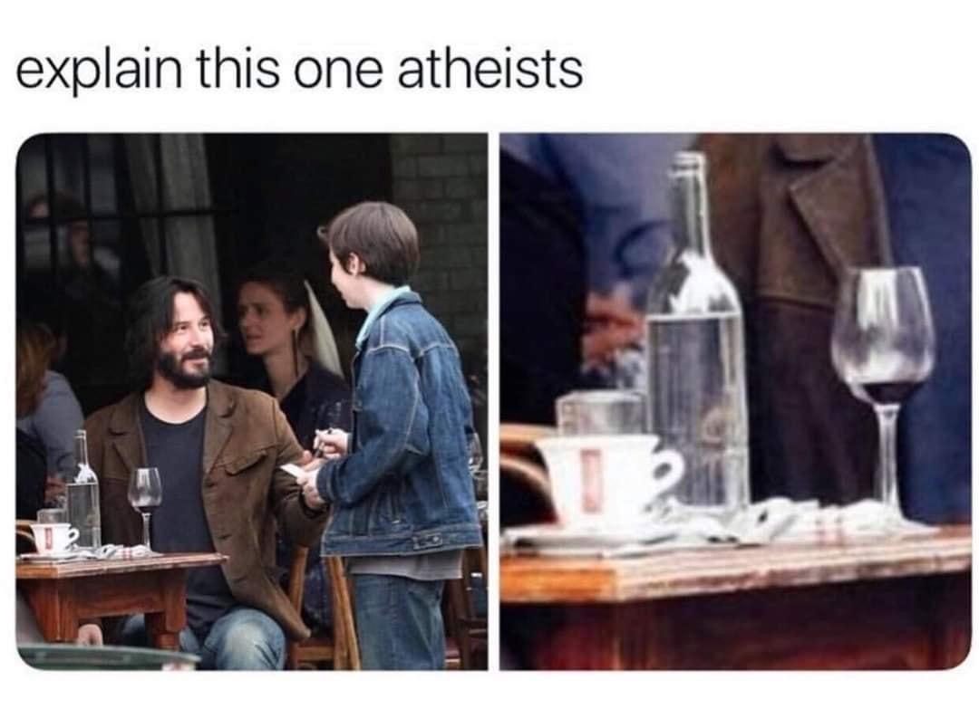 Keanu turns water to wine Blank Meme Template