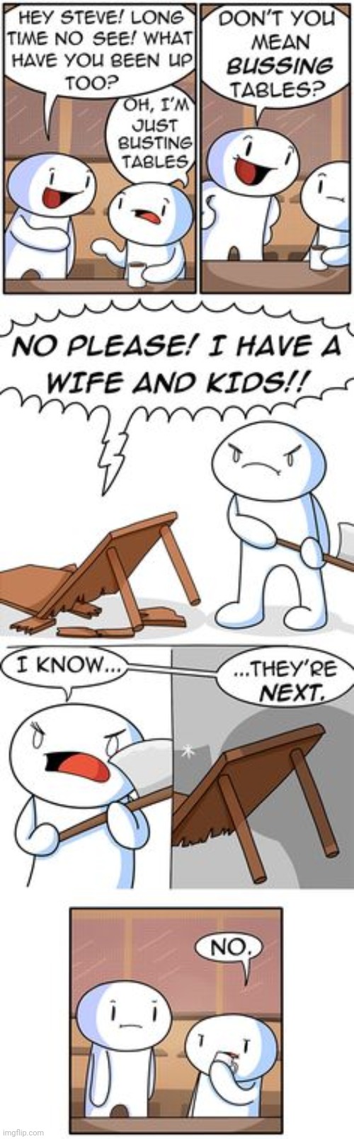 Tables | image tagged in tables,table,comics,theodd1sout,wife and kids,comics/cartoons | made w/ Imgflip meme maker