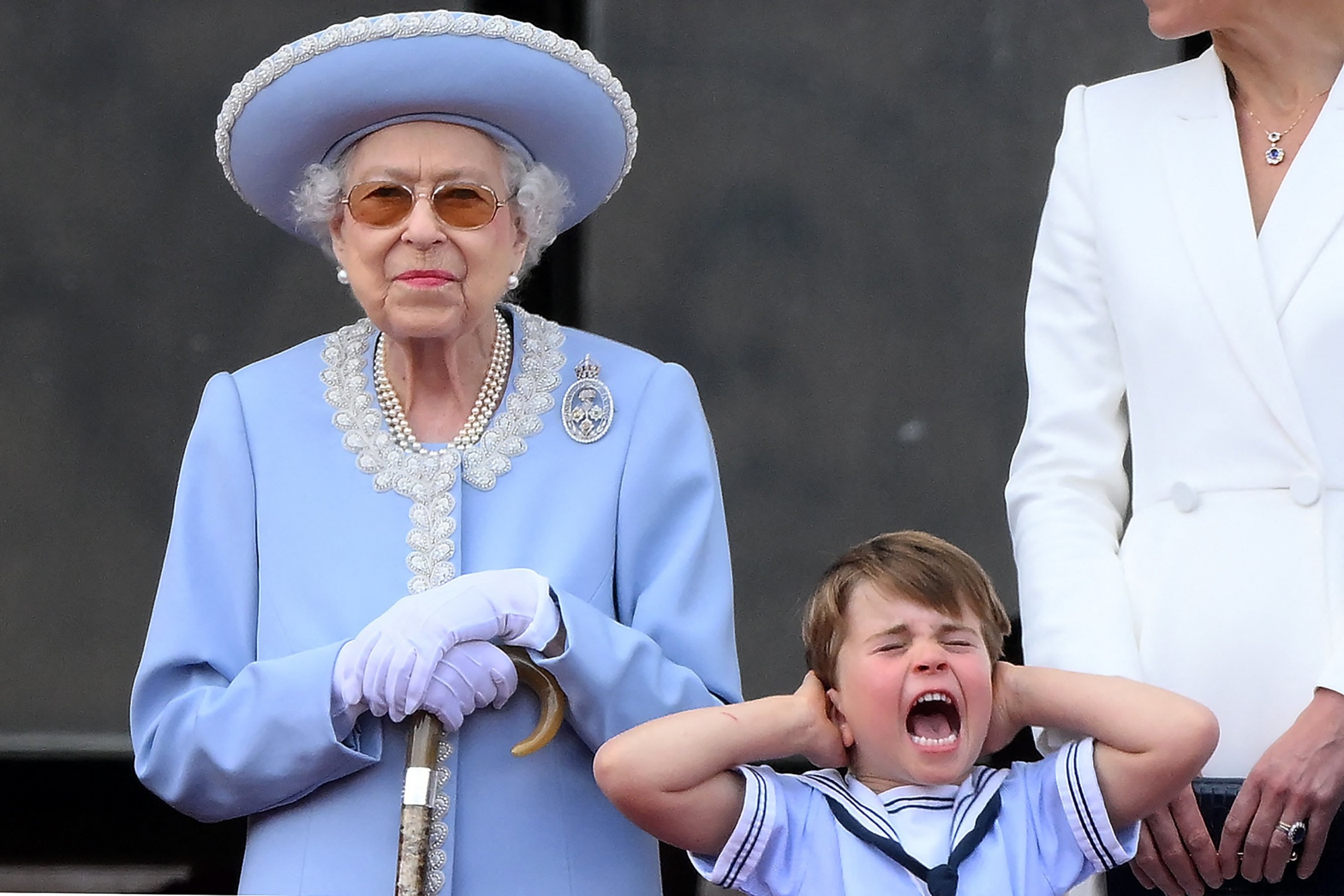 High Quality Prince Louis and the Queen Blank Meme Template