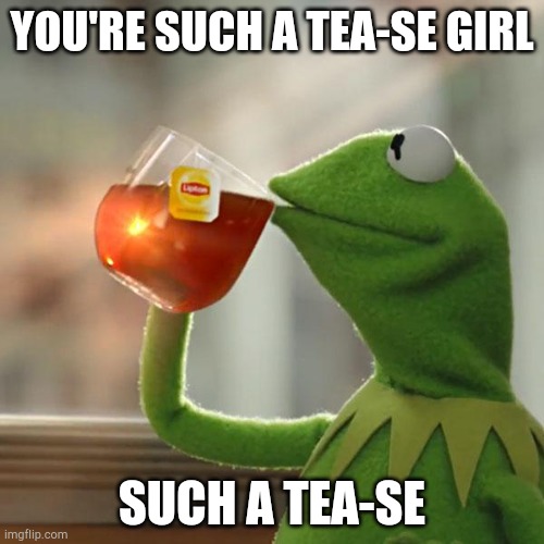 But That's None Of My Business Meme |  YOU'RE SUCH A TEA-SE GIRL; SUCH A TEA-SE | image tagged in memes,but that's none of my business,kermit the frog | made w/ Imgflip meme maker