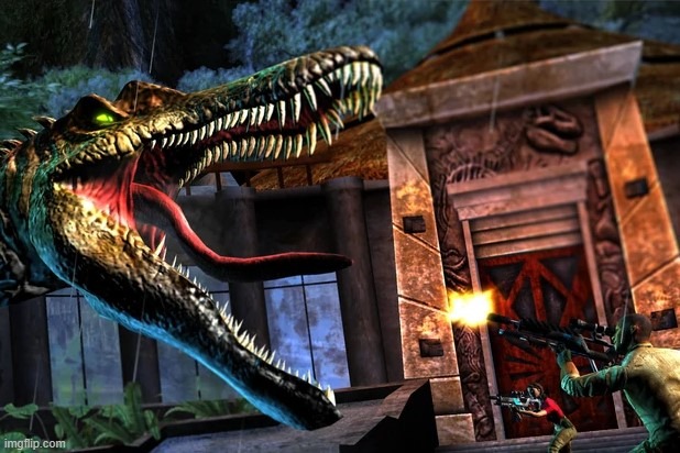 Guy Shooting at Spinosaurus | image tagged in guy shooting at spinosaurus | made w/ Imgflip meme maker