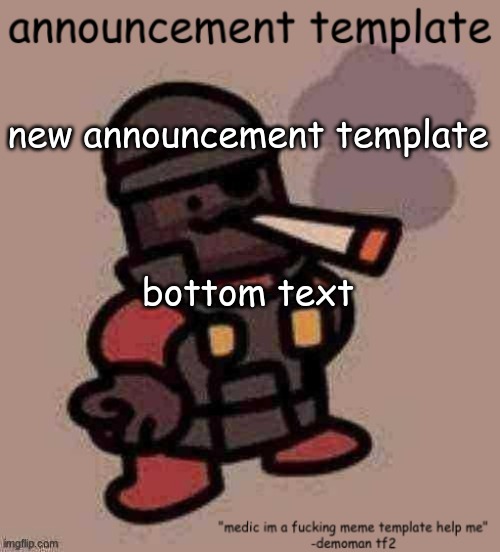 hooray | new announcement template
 
 
 
bottom text | made w/ Imgflip meme maker