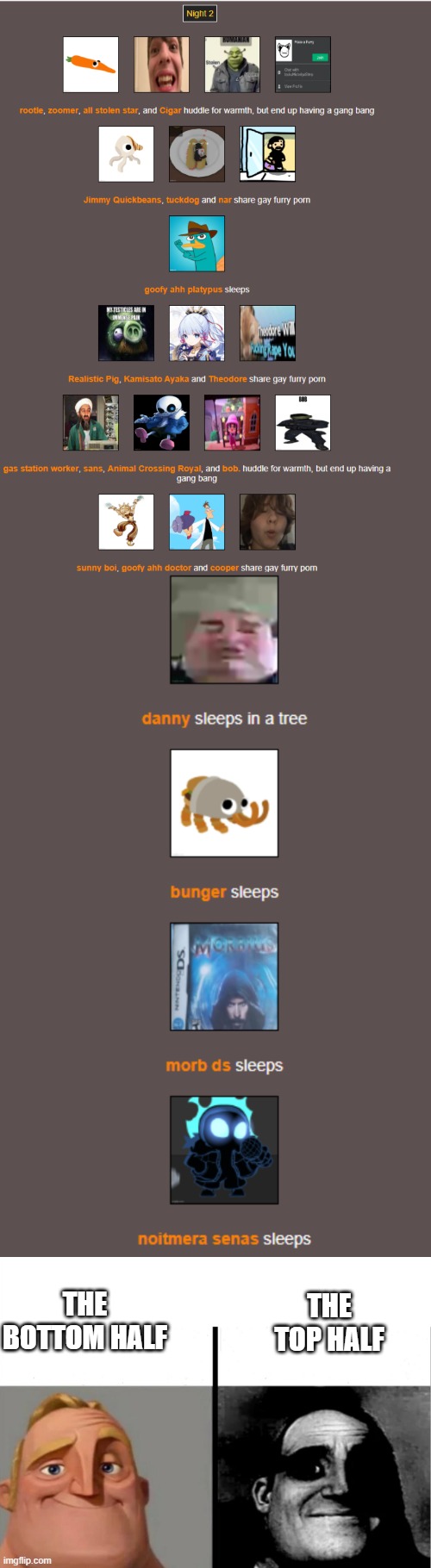 THE TOP HALF; THE BOTTOM HALF | image tagged in teacher's copy | made w/ Imgflip meme maker