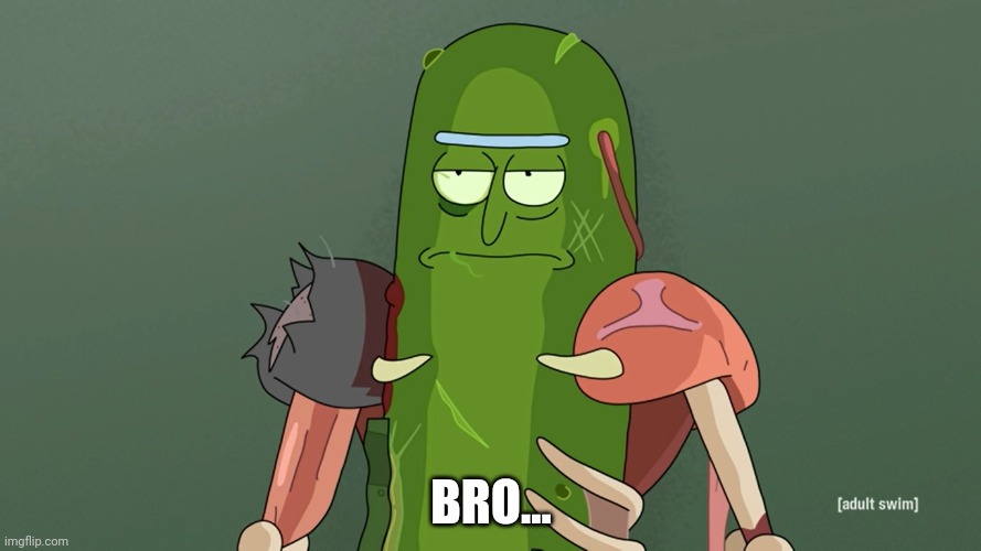 pickle rick | BRO... | image tagged in pickle rick | made w/ Imgflip meme maker